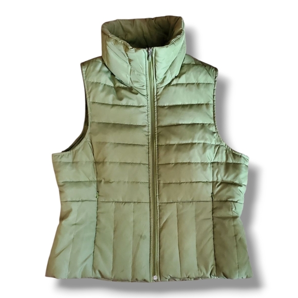 Kenneth Cole Reaction Full-Zip Green Puffer Vest Women's Size Large - Picture 3 of 8